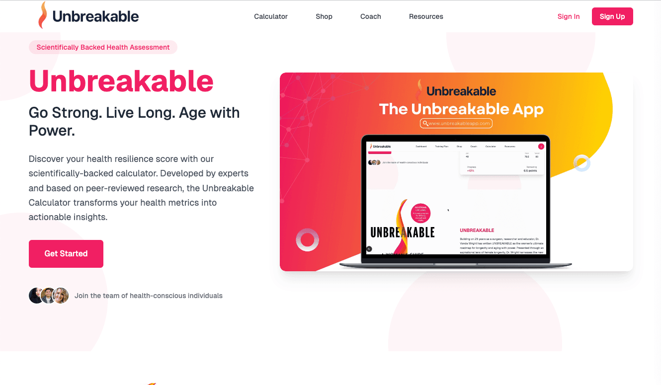 Unbreakable App Screenshot